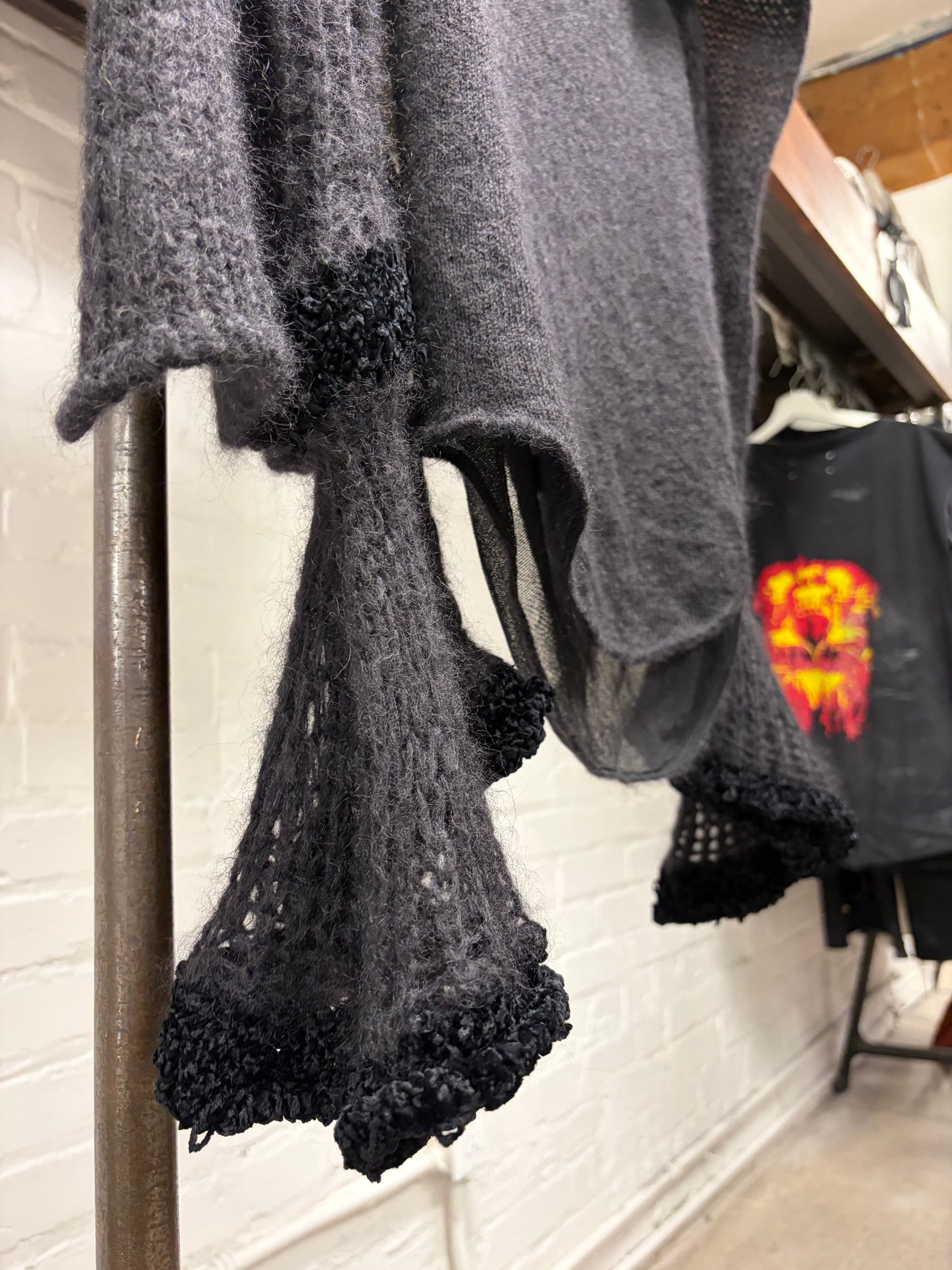 AW2007 Jean Paul Gaultier ‘Scarf Wrap’ Sheer/Mohair Blend Vampiric Knit Sweater