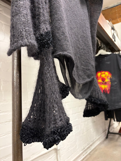 AW2007 Jean Paul Gaultier ‘Scarf Wrap’ Sheer/Mohair Blend Vampiric Knit Sweater