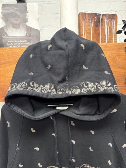2018 Saint Laurent ‘Paisley’ Bandanna Print Black/White Hoodie