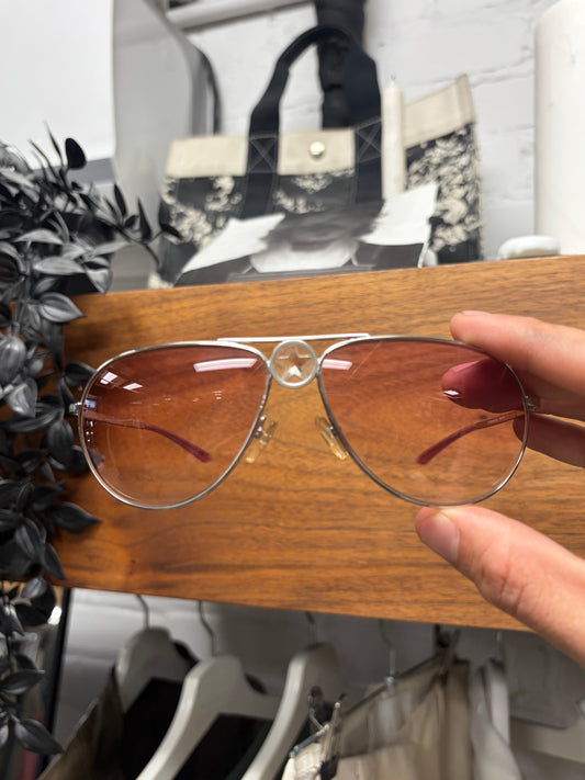 Vintage Dior by John Galliano ‘Hippy 1’ Pink Tinted Star Aviator Sunglasses