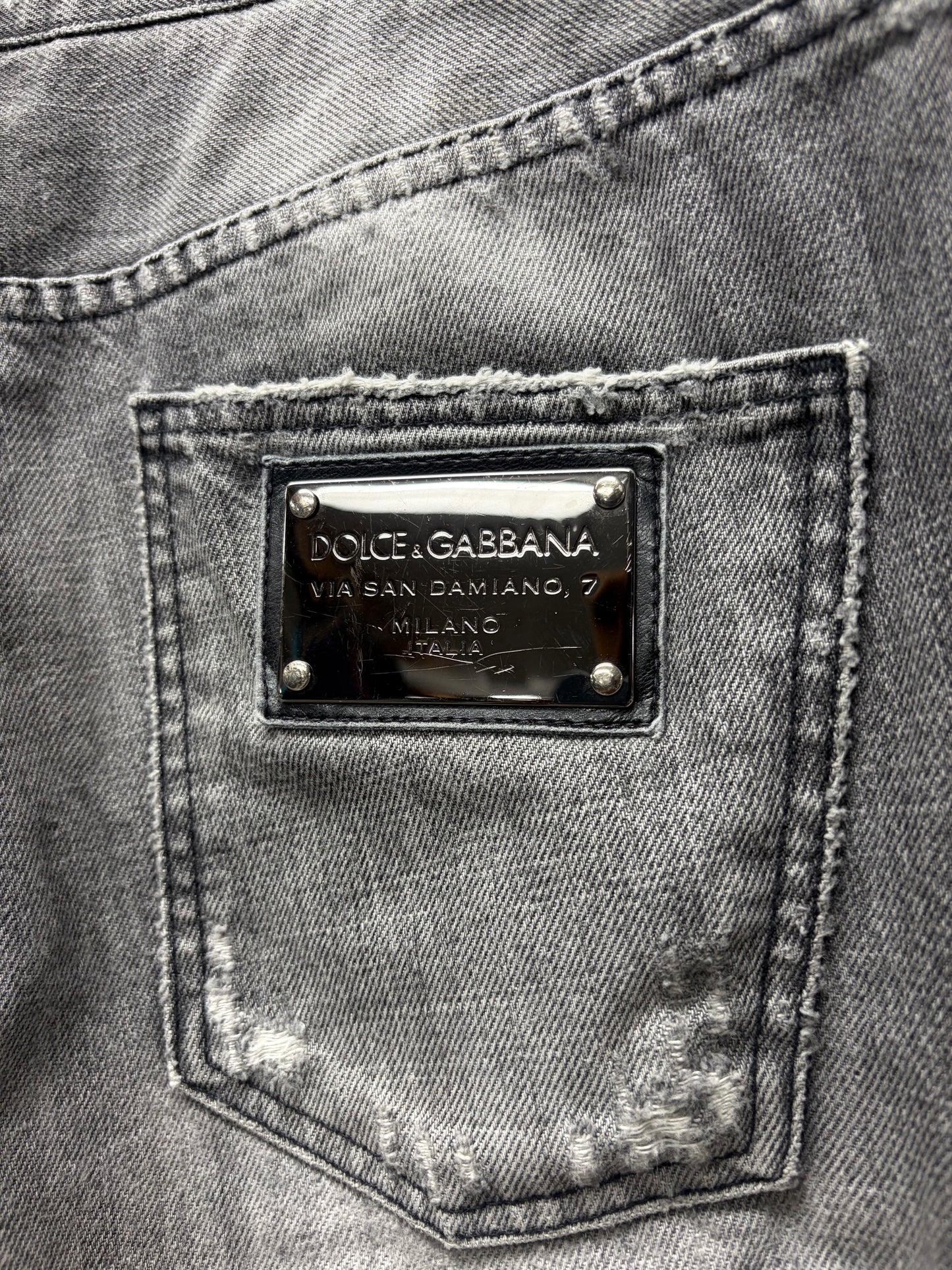 2000s Dolce & Gabbana Washed Grey Bootcut Denim