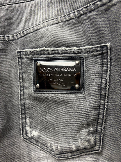 2000s Dolce & Gabbana Washed Grey Bootcut Denim