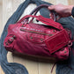 Balenciaga Oxblood Red Leather Crossbody/Top Handle City Bag