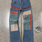 2000s Hysteric Glamour Corduroy Patchwork Flared Denim