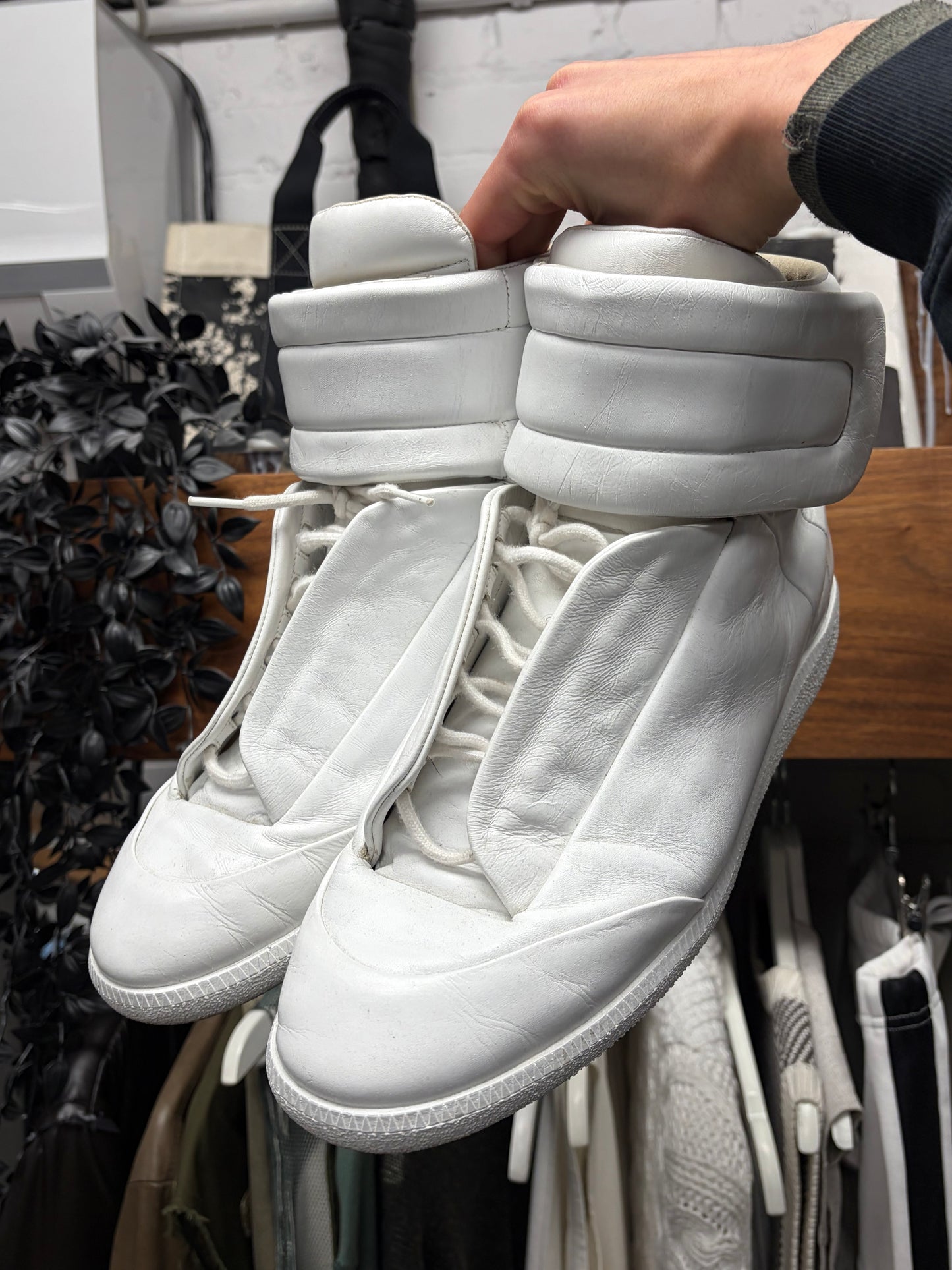 Maison Margiela ‘Future’ White Leather High Top Sneakers