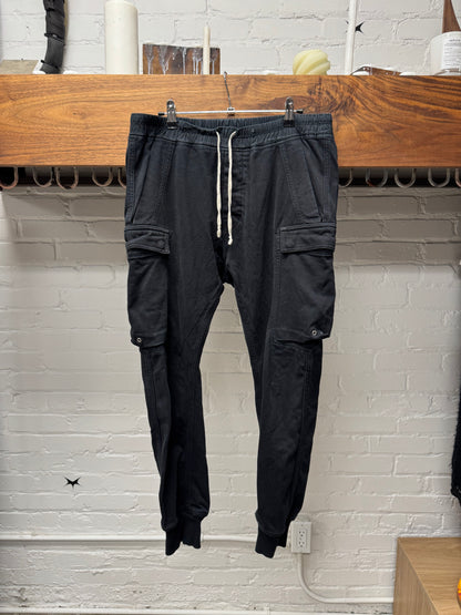 SS2019 Rick Owens ‘Babel’ Black Drawstring Sweatpant Cargo Joggers