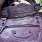 Balenciaga ‘Twiggy’ Purple Calfskin Leather Shoulder/Top Handle City Bag