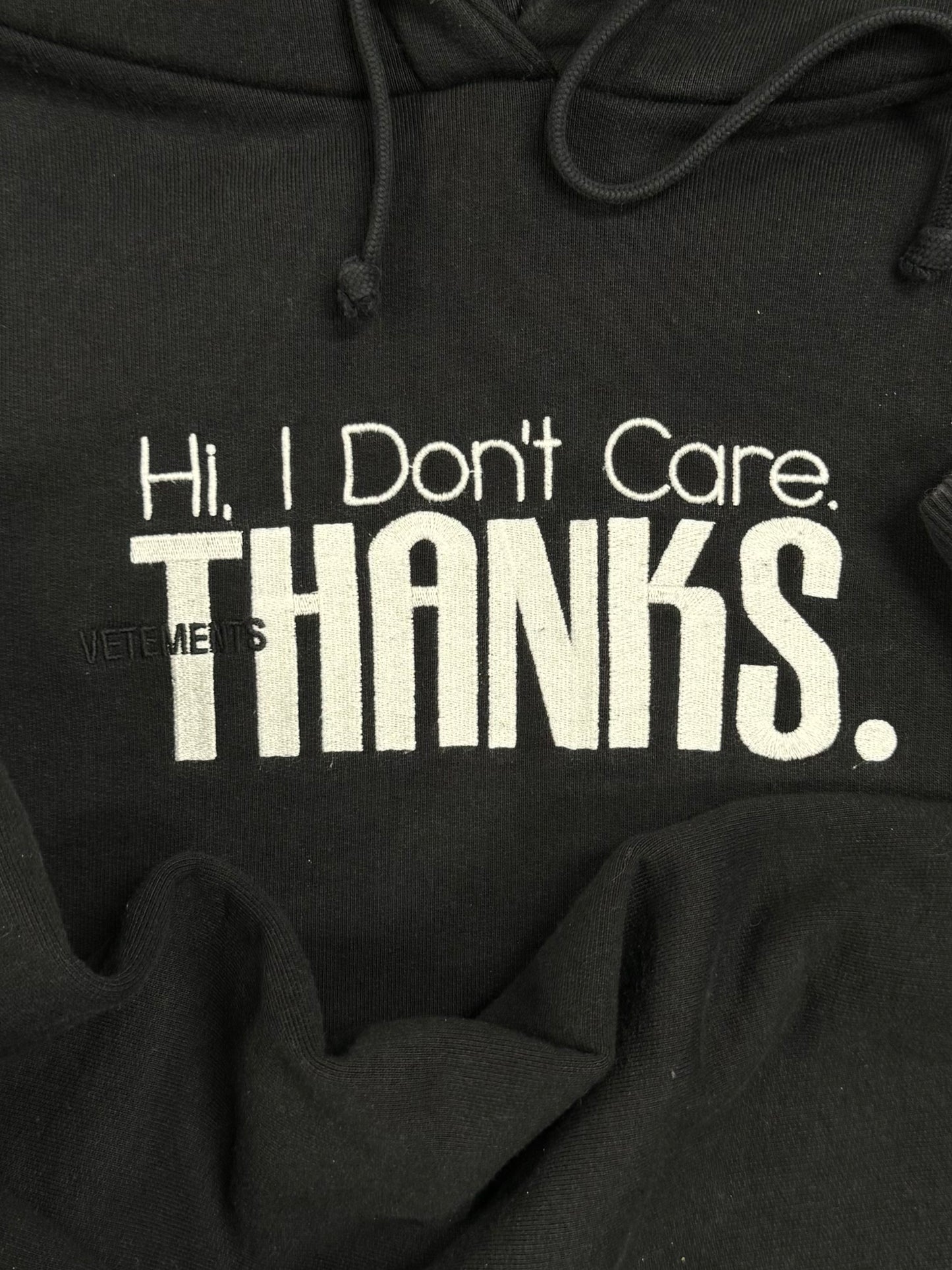 AW2019 Vetements ‘Hi I Don’t Care’ Hoodie