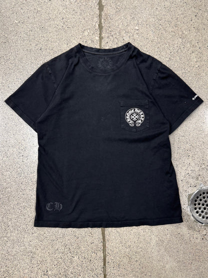 Chrome Hearts Horseshoe Logo Pocket Black Pocket T-Shirt