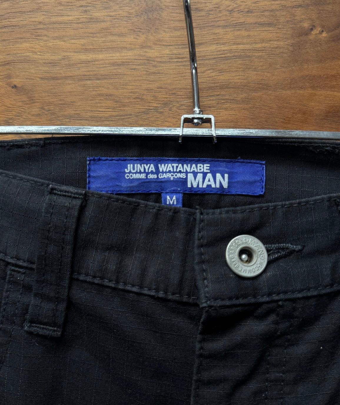 2018 Junya Watanabe Buckle-Back Ripstop Knee Panelled Denim