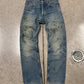 1999 Helmut Lang ‘Painter’ Washed Blue/Green Bootcut Denim