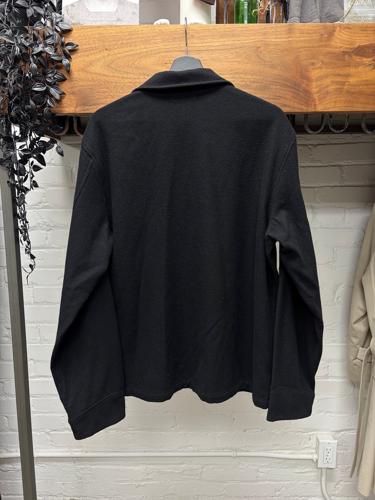 Our Legacy Cashmere/Virgin Wool Black ‘Archive Box Jacket' with Cow Horn Buttons