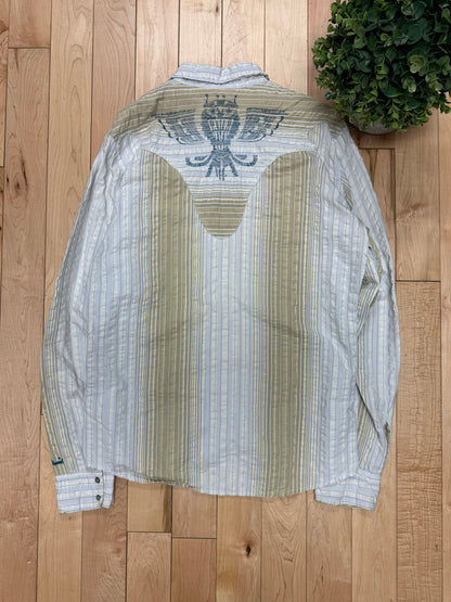 Diesel Western Striped Button Snap Shirt