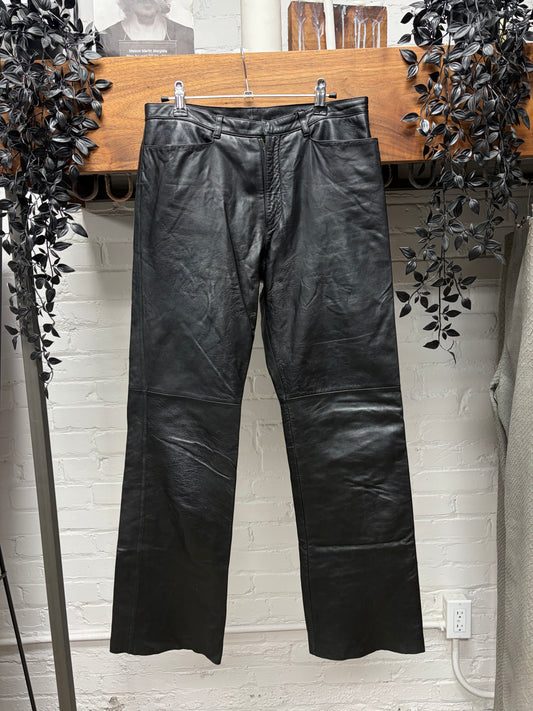 Vintage Jean Paul Gaultier Black Lambskin Leather Pants