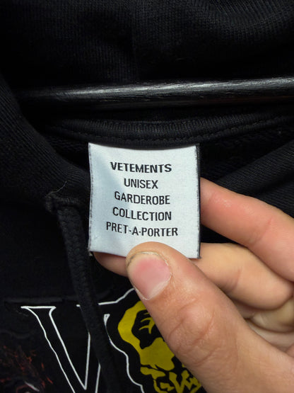 SS2022 Vetements ‘Metal Patched’ Black Oversized Hoodie