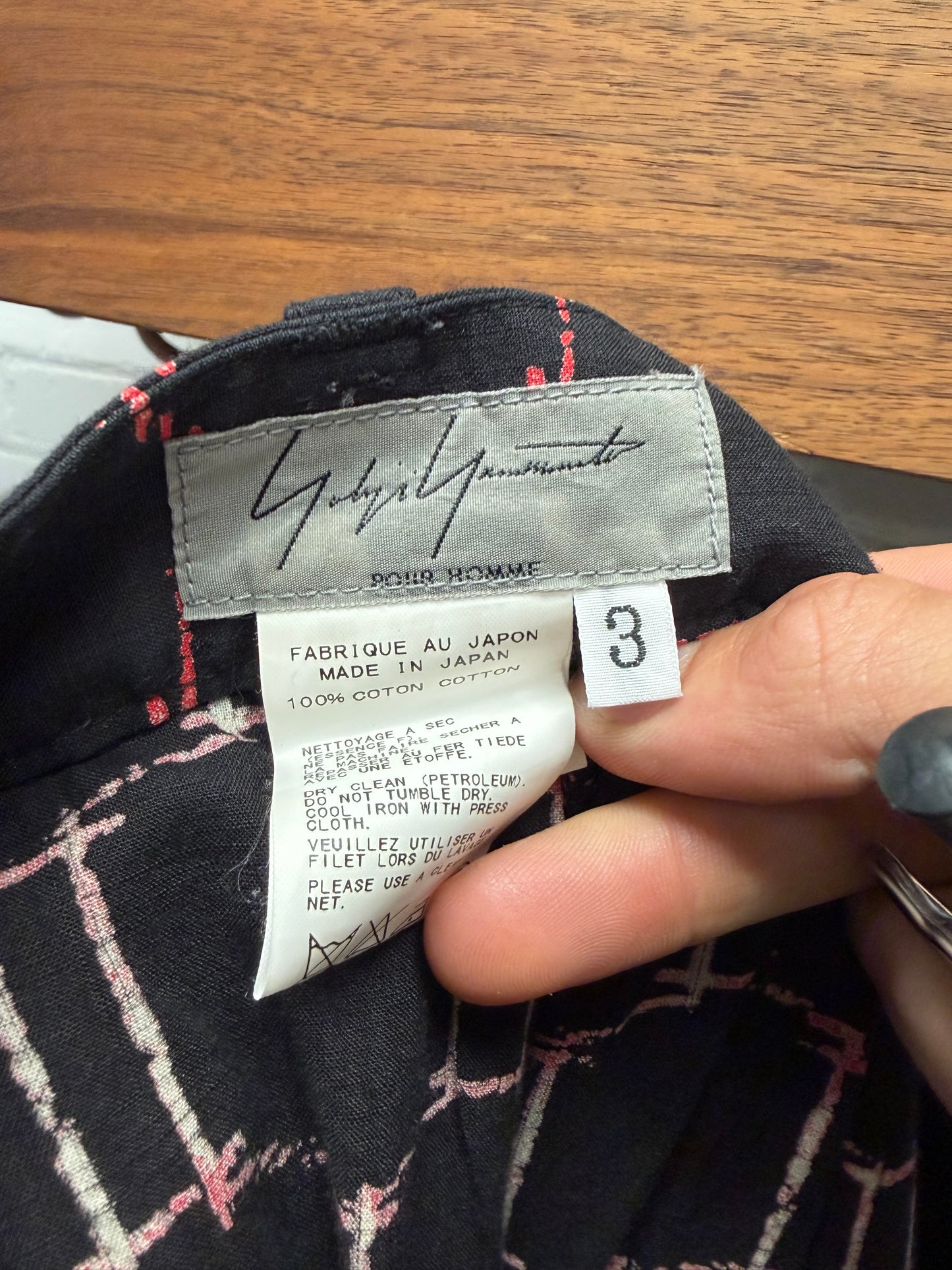 Yohji Yamamoto Pour Homme Patterned Red/Black Carousel Balloon Cut Shorts