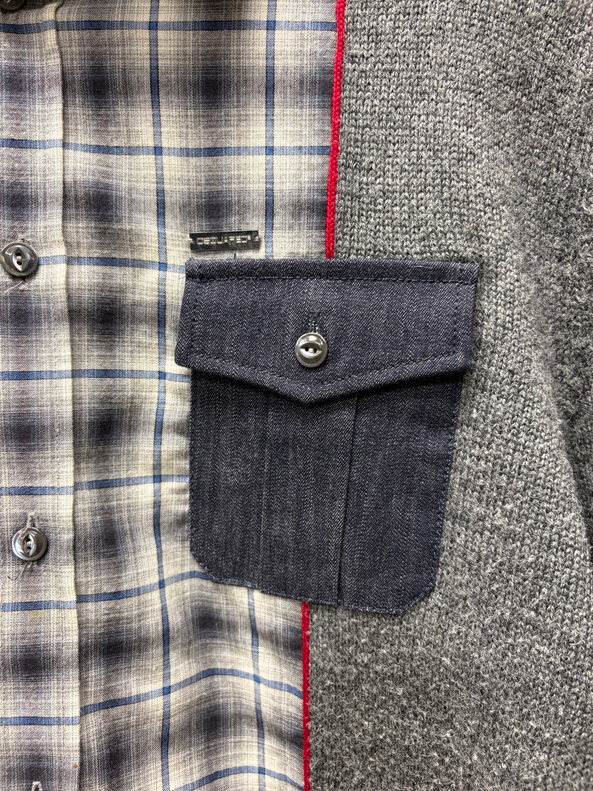 2012 Dsquared2 Hybrid Reconstructed Flannel/Knit Sweater