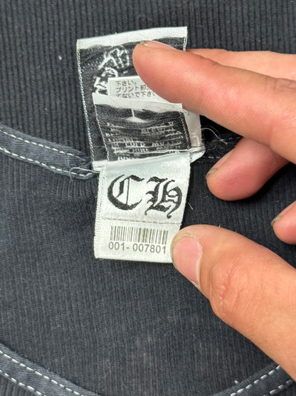 2000s Chrome Hearts ‘Dagger Flooded’ Ribbed Black Tank Top