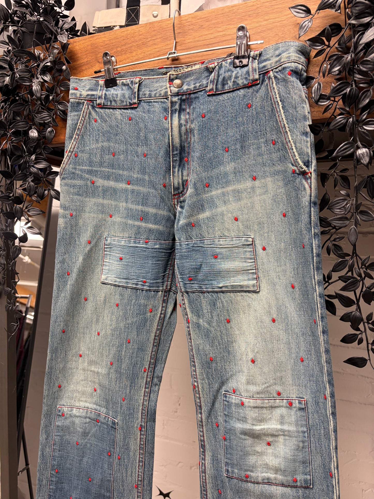 SS2002 Undercover ‘Illusion of Haze’ Repaired Blue Flared Leg Denim