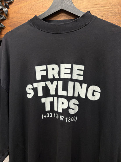 2022 Balenciaga ‘Free Styling Tips’ Black Graphic T-Shirt