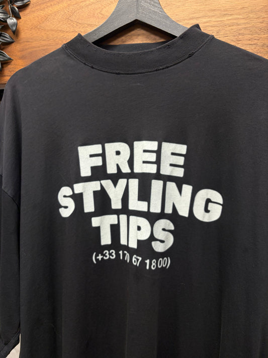 2022 Balenciaga ‘Free Styling Tips’ Black Graphic T-Shirt