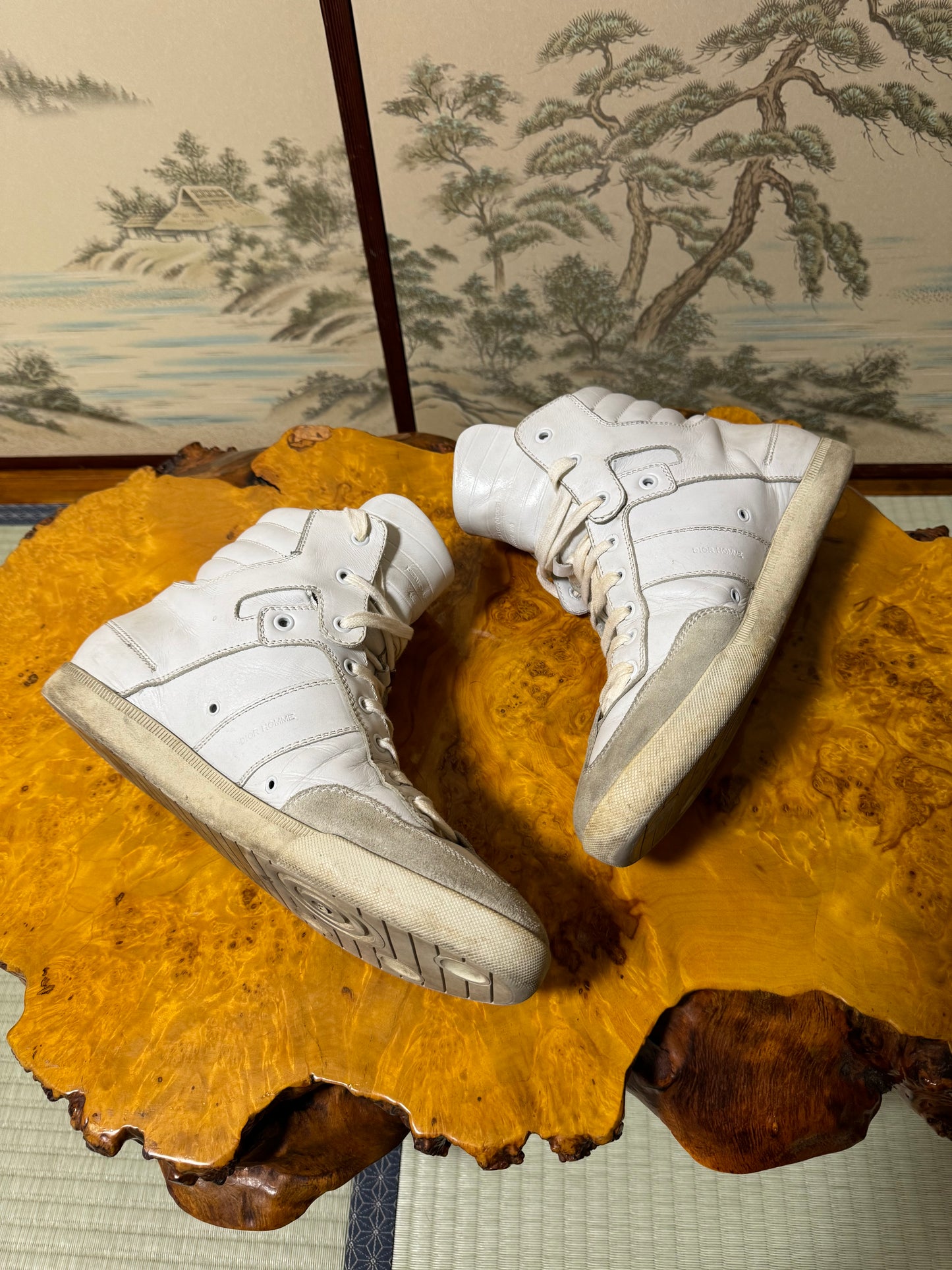 Dior Homme German Army Trainer White High Top Sneakers