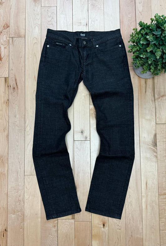 2000s Dolce & Gabbana Black Low Rise Slim/Skinny Denim