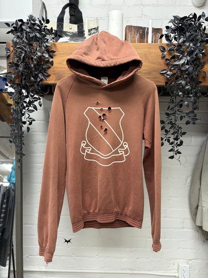 AW2001 Number (N)ine ‘Standards’ Badge Logo Shotgun Distressed Themral Hoodie