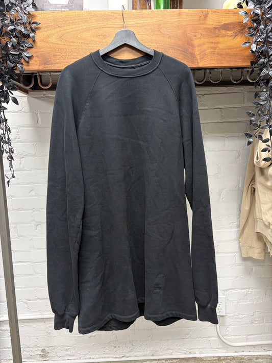 Rick Owens DRKSHDW Long Black Cotton Sweatshirt