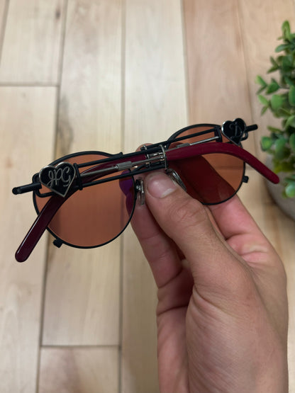Jean Paul Gaultier Steampunk Red Tinted Sunglasses