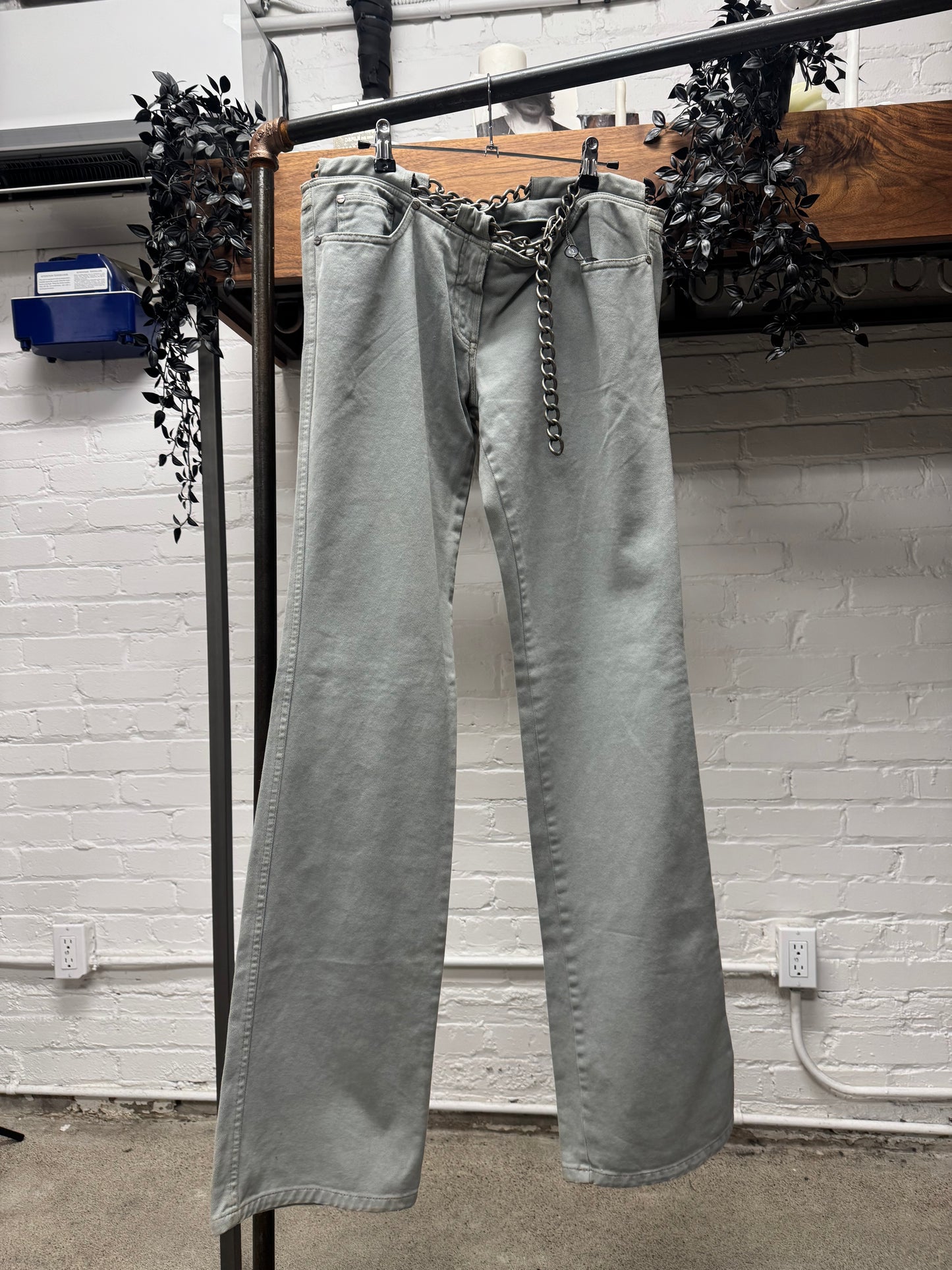 SS2006 Alexander McQueen ‘Chain Belt’ Flared Denim