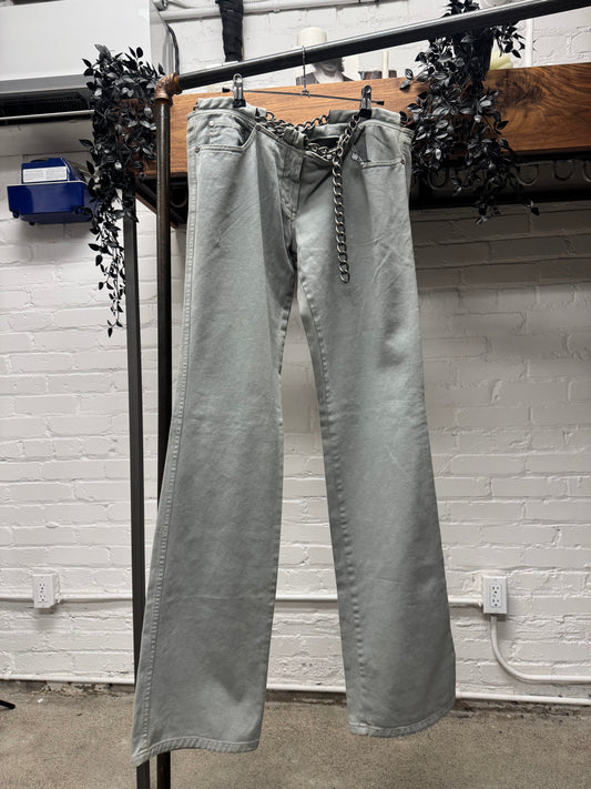 SS2006 Alexander McQueen ‘Chain Belt’ Flared Denim