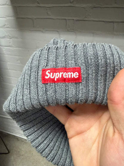 AW2013 Supreme Grey Box Logo Pom Pom Beanie