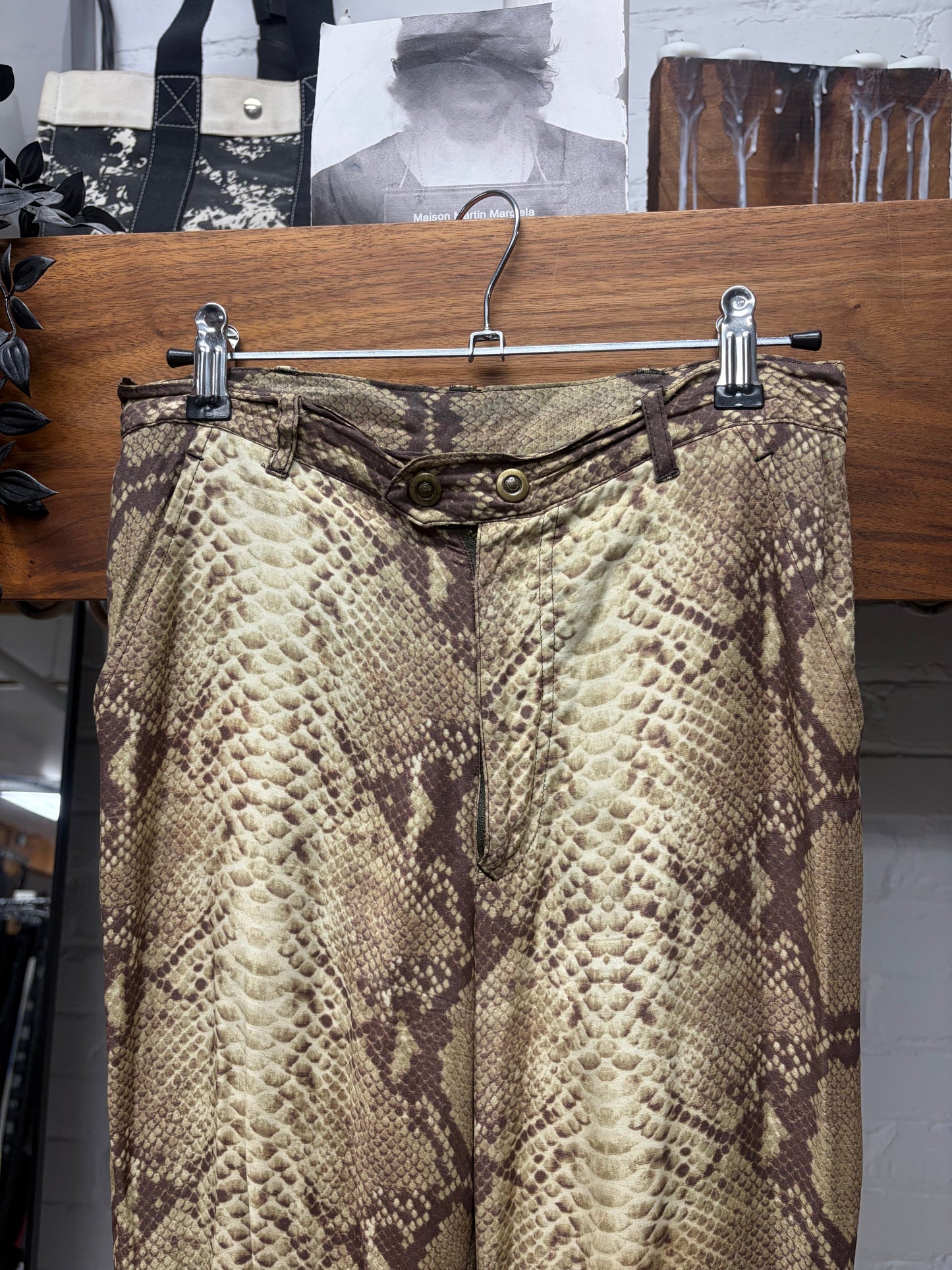 Vintage Jean Paul Gaultier ‘Snakeskin’ Flared Leg Pants