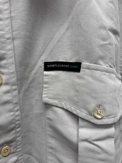 1990s Saint Laurent Jeans ‘Pocket Logo’ Button Up Work Shirt