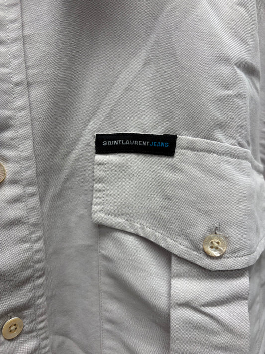 1990s Saint Laurent Jeans ‘Pocket Logo’ Button Up Work Shirt