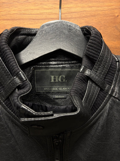 Hysteric Glamour Black Calfskin Leather Moto Jacket