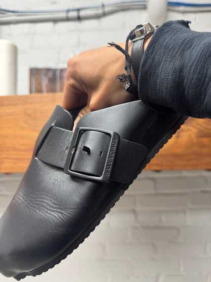 Balenciaga ‘Sunday Mules’ Leather Toe Shape Sandals