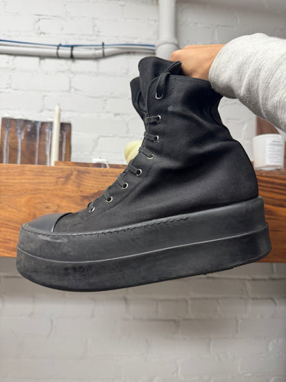Rick Owens ‘Double Bumper’ Canvas ‘Ramones’ High Top Sneakers