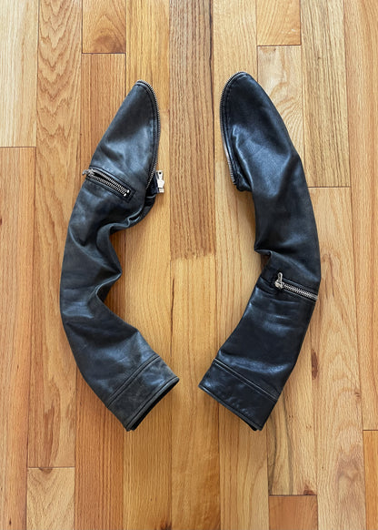 Spring Summer 2002 Dolce & Gabbana Mainline Detachable Sheepskin Zip Leather Jacket