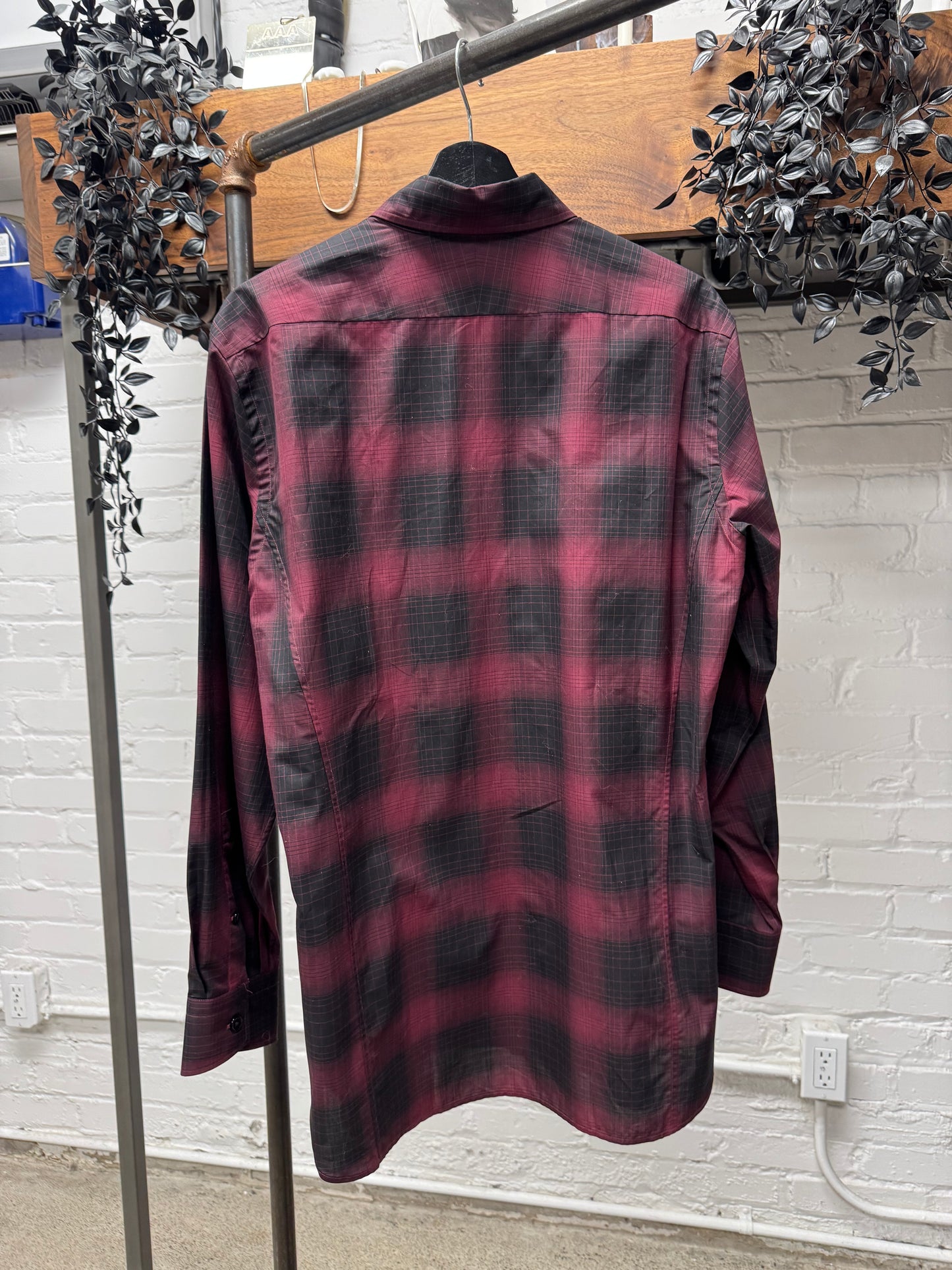 Tom Ford ‘Shadow Plaid’ Red/Black Checkered Flannel