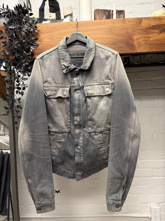 AW2006 Rick Owens ‘Dustulator’ Dust Brown Faded Trucker Jacket