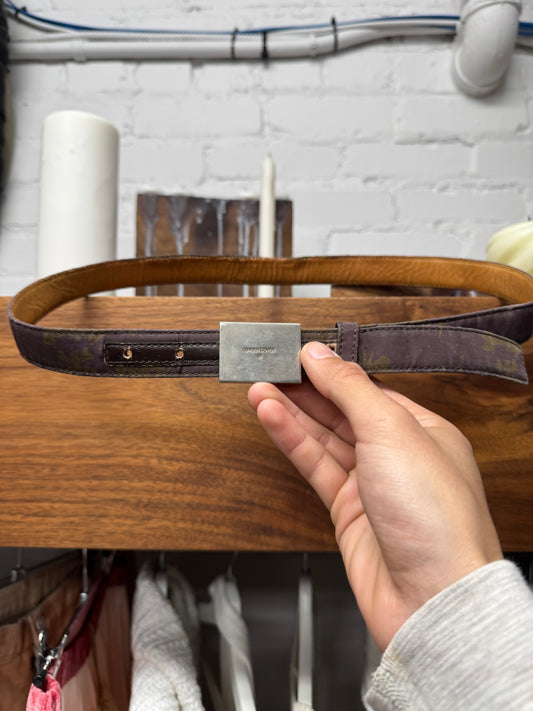 AW2001 Undercover ‘D.A.F.V.’ Square Buckle Thin Leather Belt
