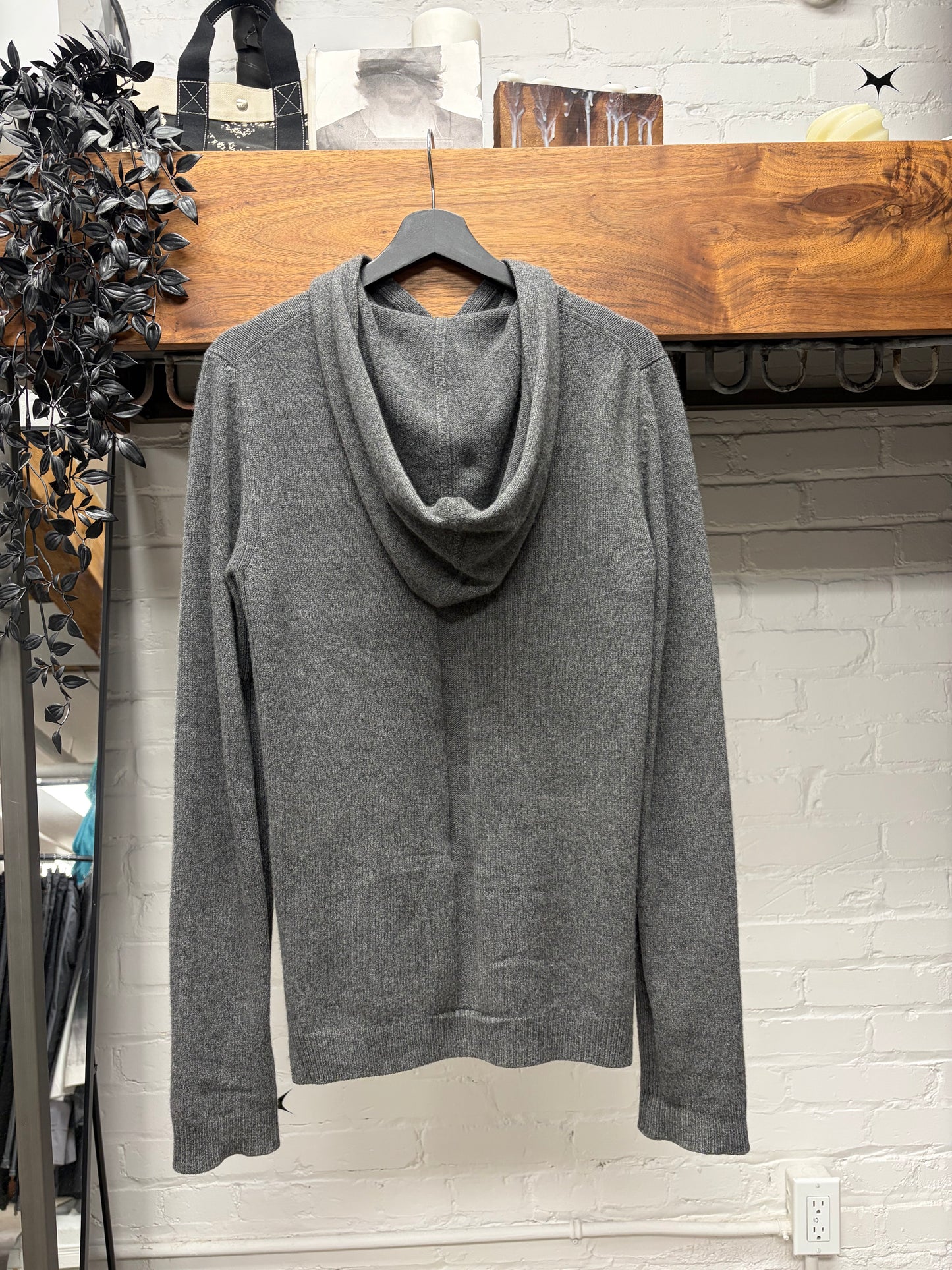 AW2020 Rick Owens ‘Performa’ Grey Cashmere Pullover Hoodie