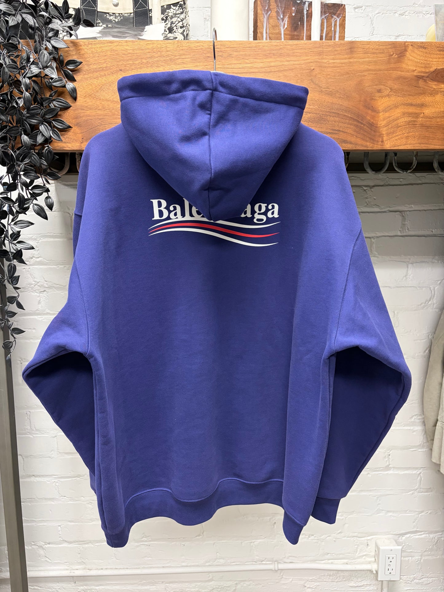 2020 Balenciaga ‘Campaign Logo’ Blue Pullover Sweatshirt
