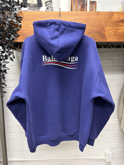 2020 Balenciaga ‘Campaign Logo’ Blue Pullover Sweatshirt