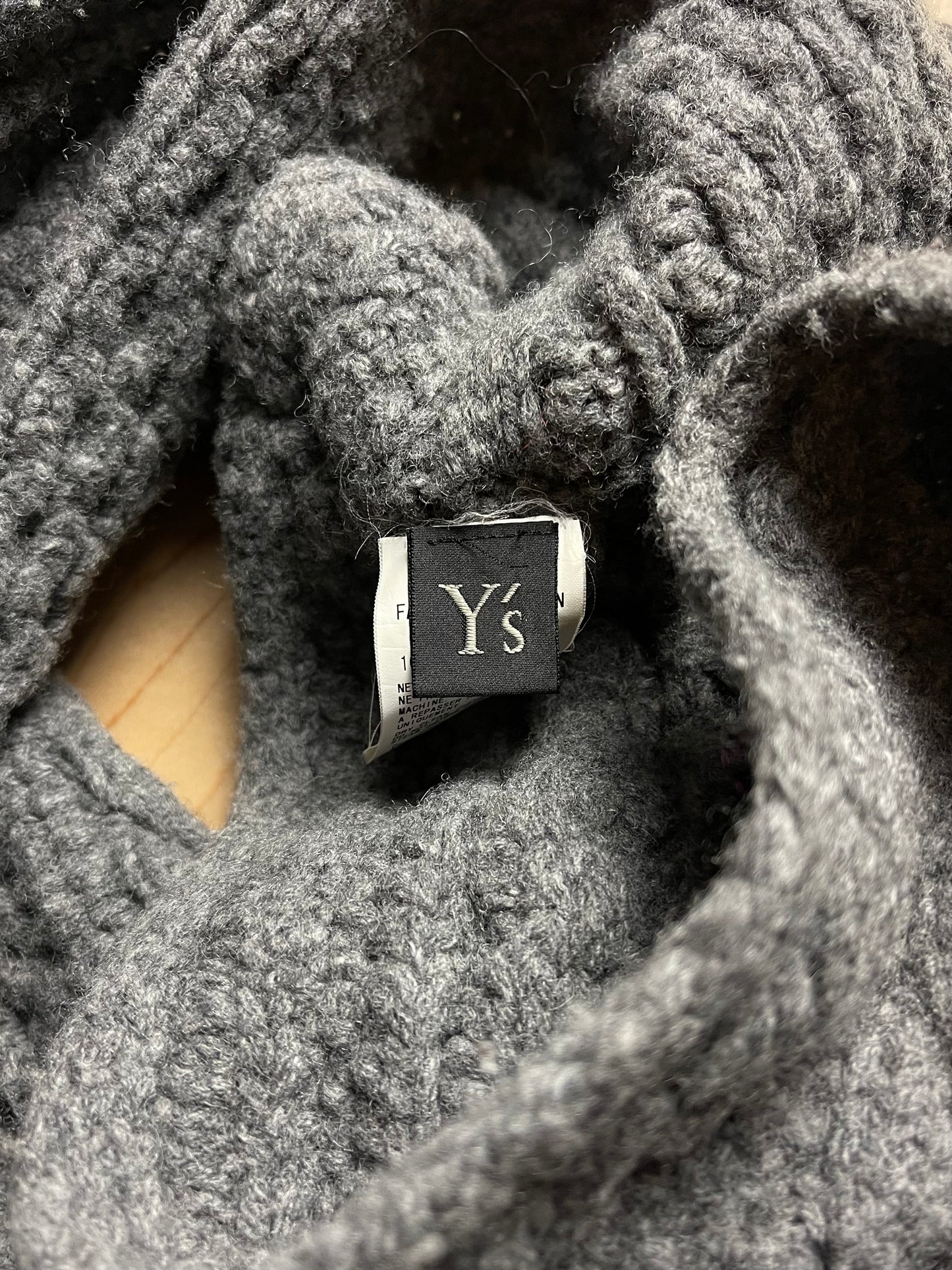 Yohji Yamamoto Cable Knit Wool One Piece Scarf