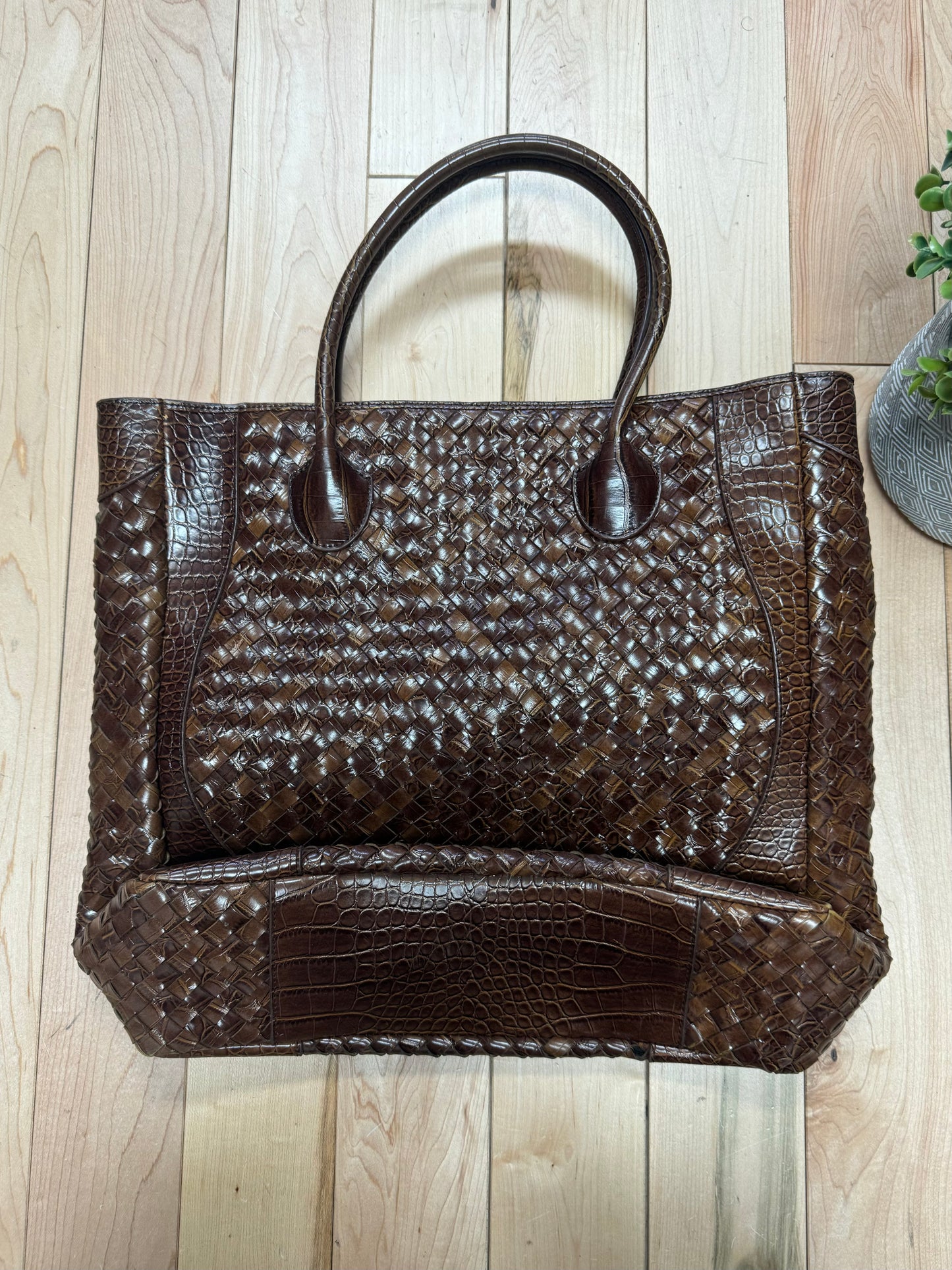 Tornado Mart Woven Leather Shoulder Bag