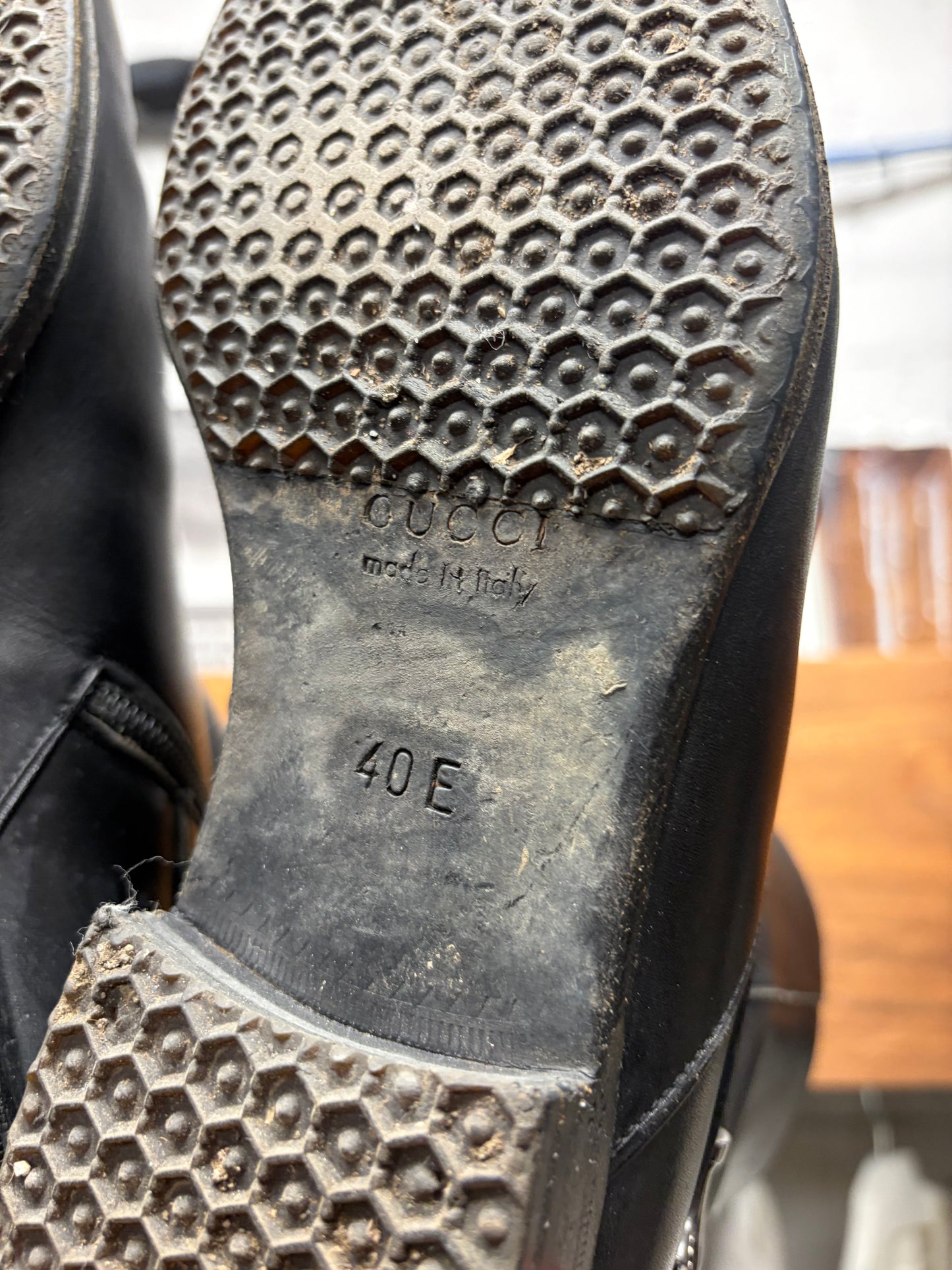2000s Gucci  ‘Horsebit’ Strap-Back Leather Pointed Toe Ankle Boots