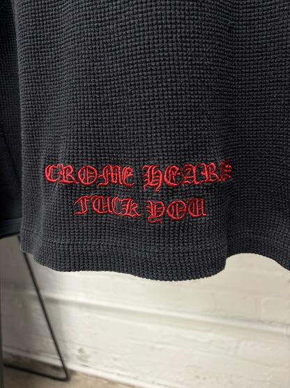 Vintage 90s Chrome Hearts ‘Dagger/Fuck You’ Thermal Long Sleeve Shirt